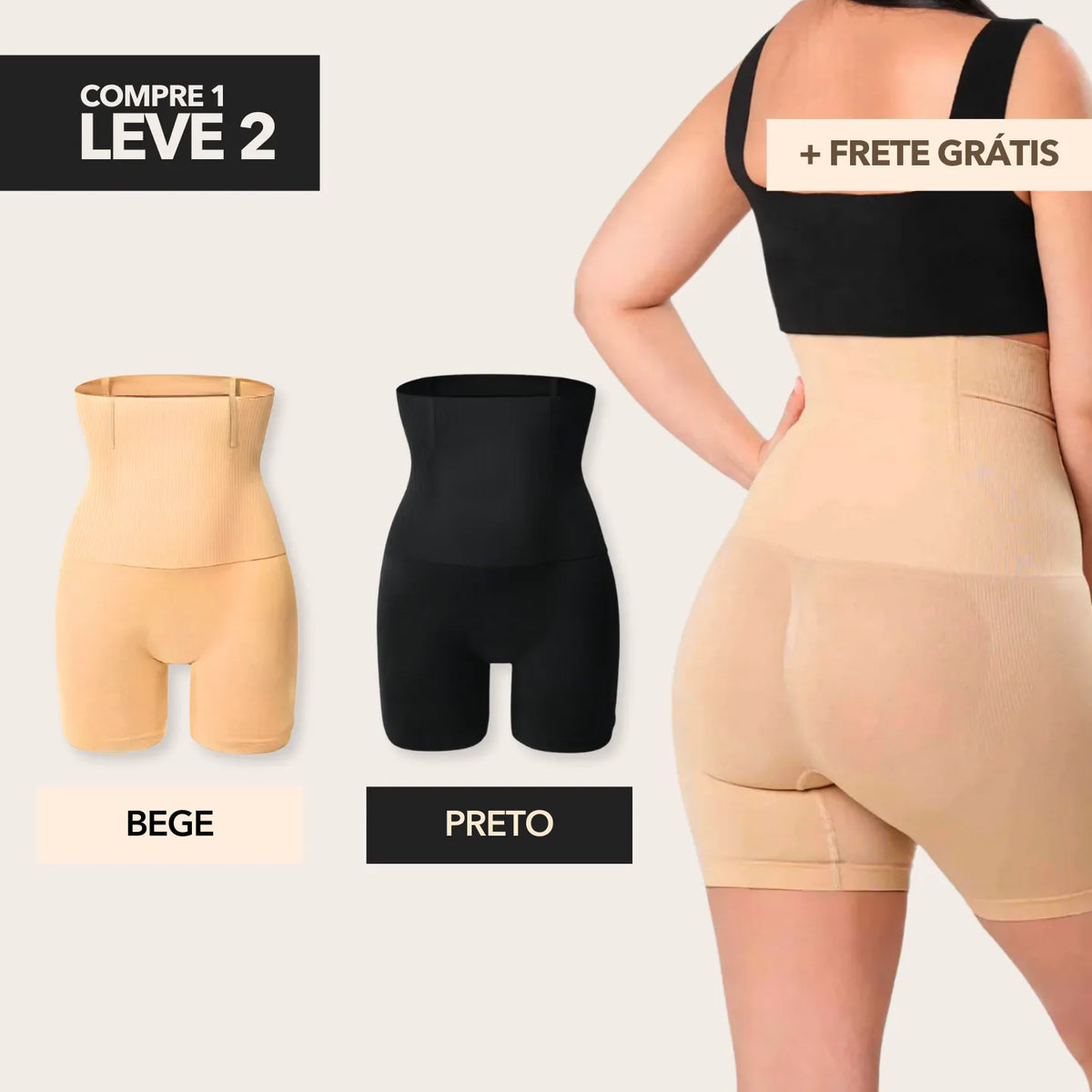 Bermuda Modeladora Ultra Shaper vestida – modela do abdômen às coxas